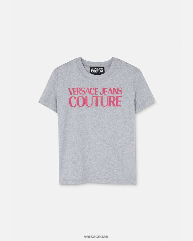 نحيف شعار تي شيرت Versace رمادي 0FVD2J2171 ملابس