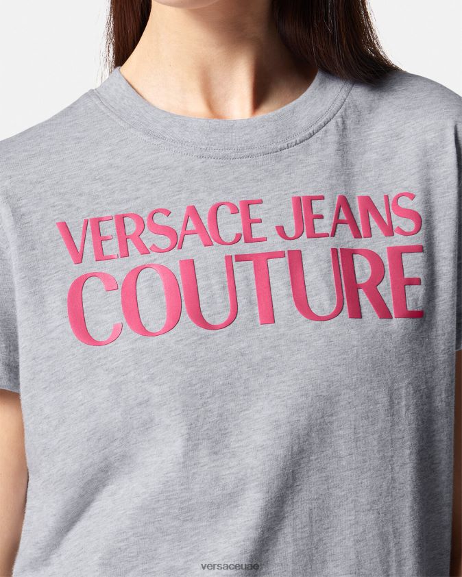 نحيف شعار تي شيرت Versace رمادي 0FVD2J2171 ملابس