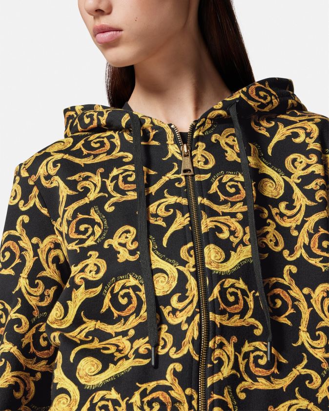نحيف رسم هوديي تصميم الأزياء Versace الذهب الأسود 0FVD2J2175 ملابس