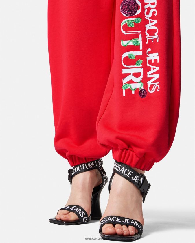 نحيف بنطال رياضي بشعار الورود Versace البرتقالي 0FVD2J2177 ملابس
