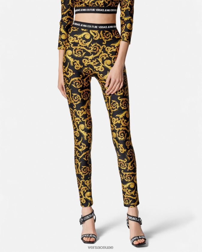 نحيف رسم طماق تصميم الأزياء Versace الذهب الأسود 0FVD2J2178 ملابس