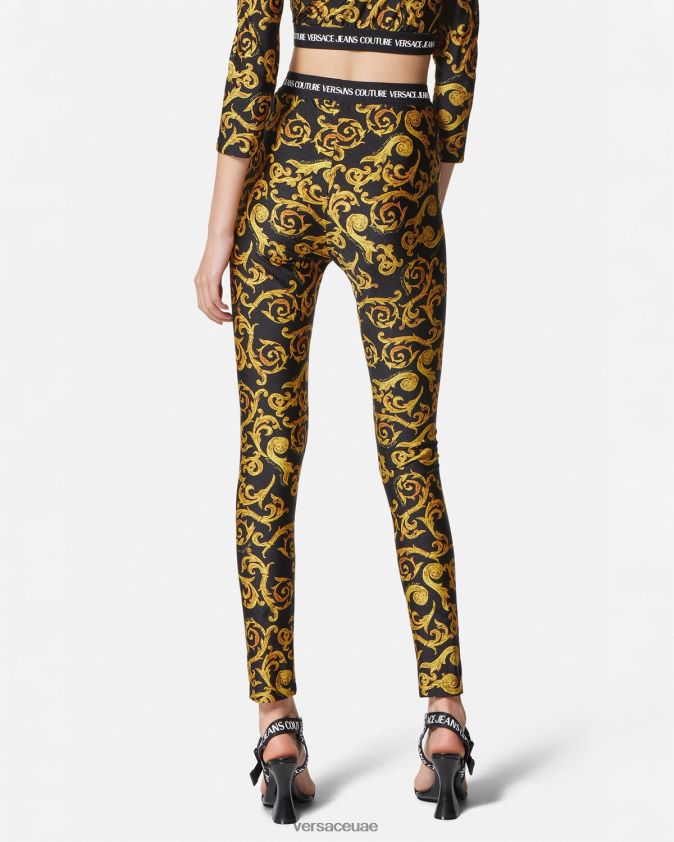 نحيف رسم طماق تصميم الأزياء Versace الذهب الأسود 0FVD2J2178 ملابس