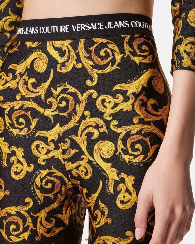 نحيف رسم طماق تصميم الأزياء Versace الذهب الأسود 0FVD2J2178 ملابس