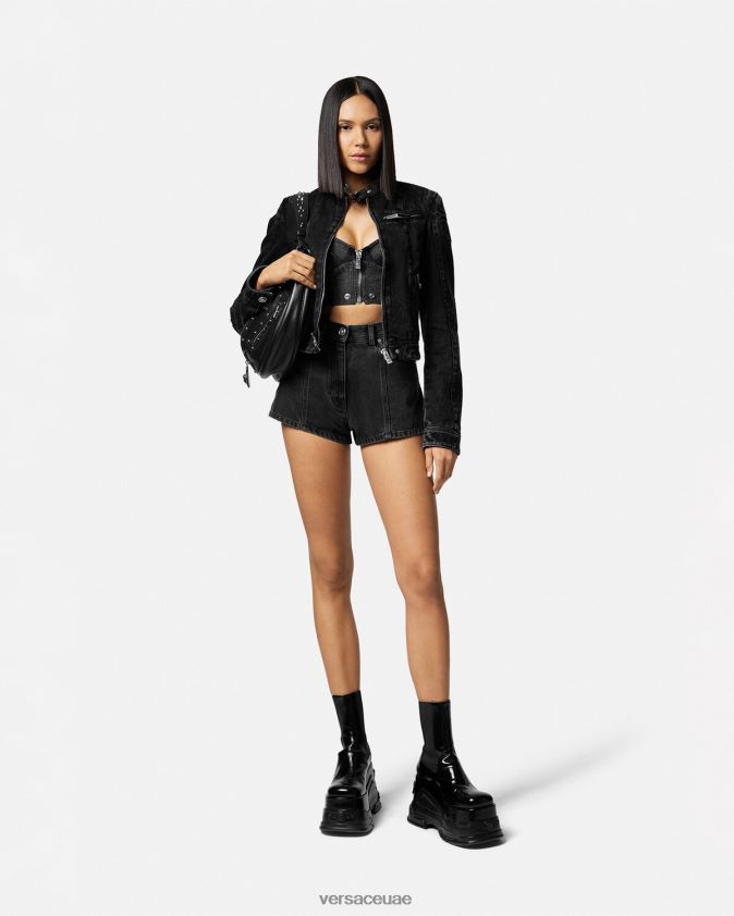 نحيف شورت جينز ميدوسا Versace أسود 0FVD2J217 ملابس