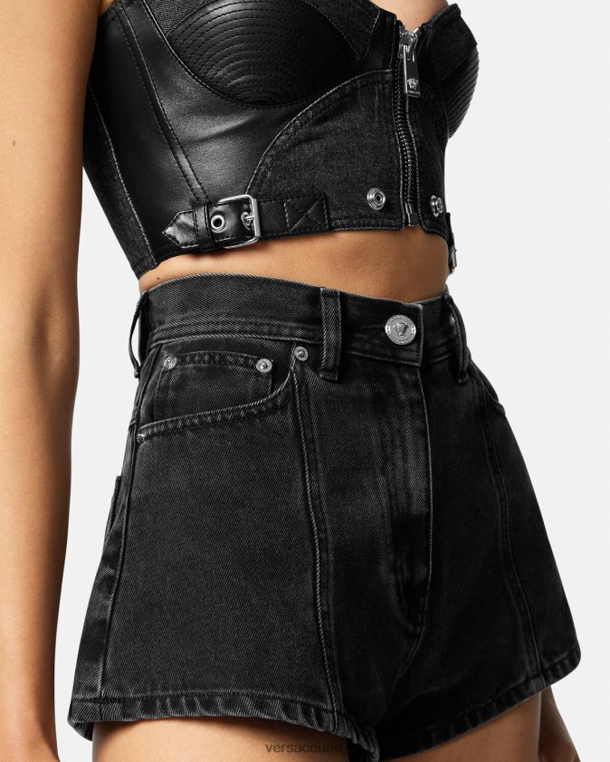 نحيف شورت جينز ميدوسا Versace أسود 0FVD2J217 ملابس