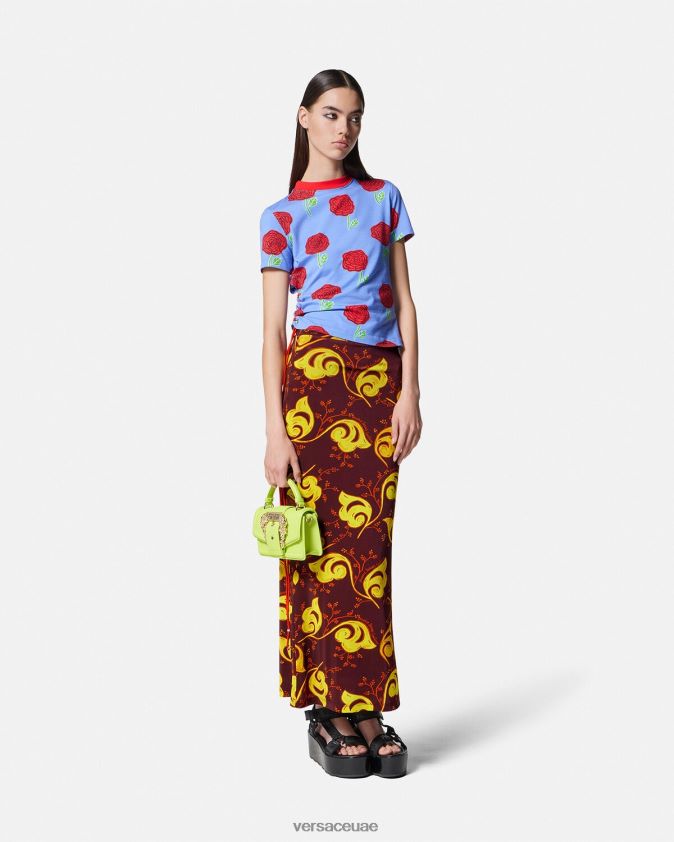 نحيف تنورة ميدي اغصان Versace البنفسجي 0FVD2J2181 ملابس