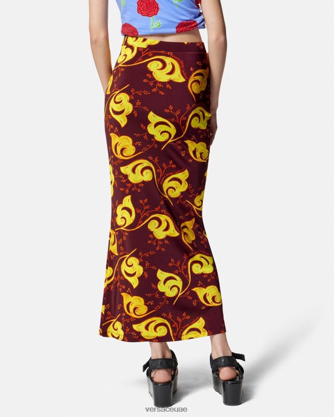 نحيف تنورة ميدي اغصان Versace البنفسجي 0FVD2J2181 ملابس