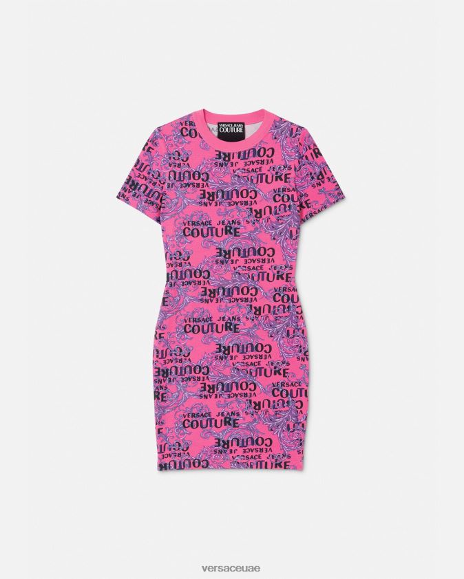 نحيف فستان تي شيرت بشعار الماركة Versace ضارب الى الحمرة 0FVD2J2184 ملابس