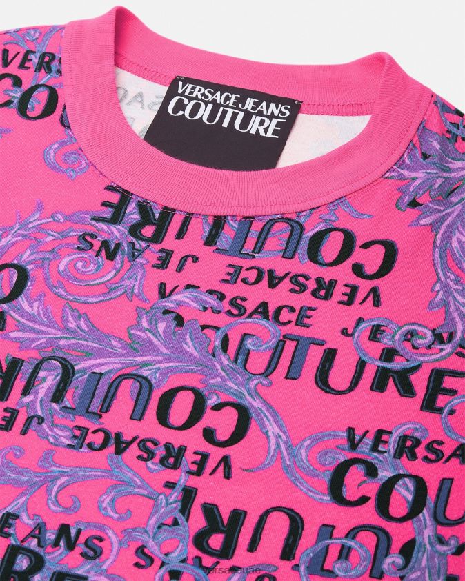 نحيف فستان تي شيرت بشعار الماركة Versace ضارب الى الحمرة 0FVD2J2184 ملابس