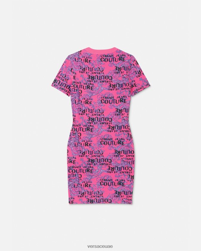 نحيف فستان تي شيرت بشعار الماركة Versace ضارب الى الحمرة 0FVD2J2184 ملابس