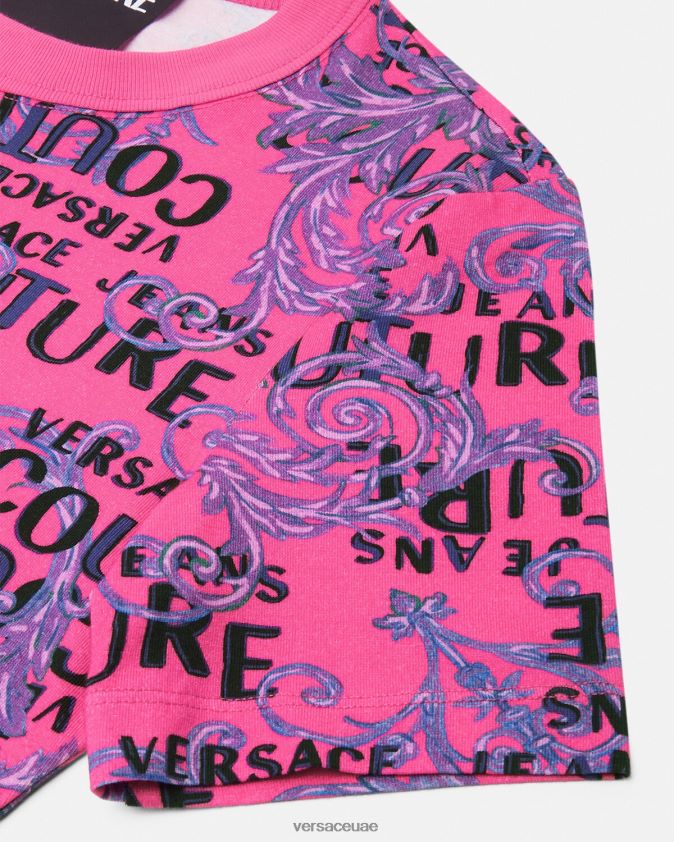 نحيف فستان تي شيرت بشعار الماركة Versace ضارب الى الحمرة 0FVD2J2184 ملابس