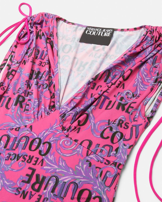 نحيف فستان صغير بشعار الماركة Versace ضارب الى الحمرة 0FVD2J2188 ملابس