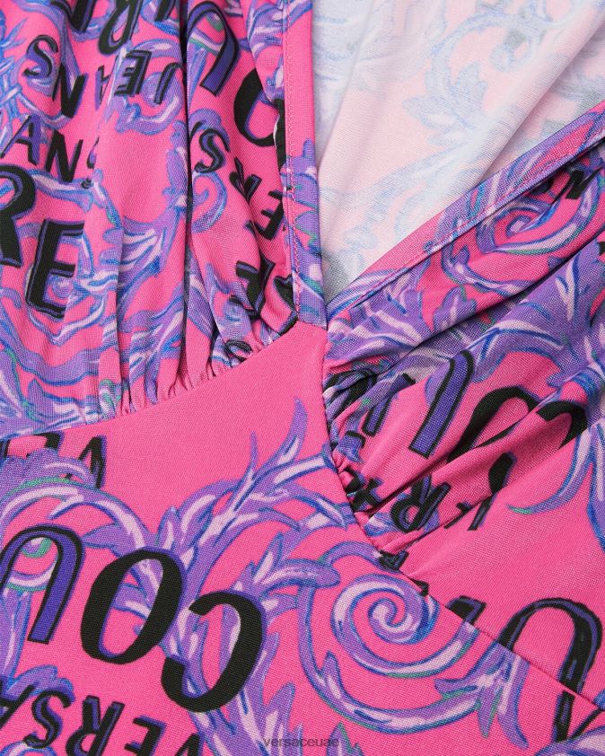 نحيف فستان صغير بشعار الماركة Versace ضارب الى الحمرة 0FVD2J2188 ملابس