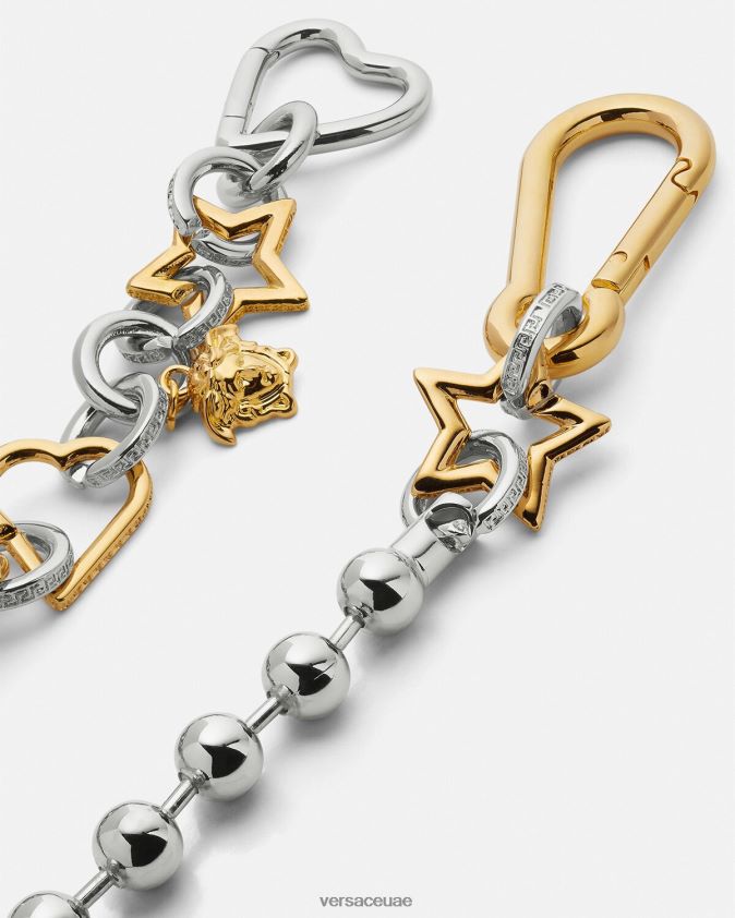 نحيف حزام حلقة سلسلة غير تقليدي Versace الفضة والذهب 0FVD2J218 ملابس