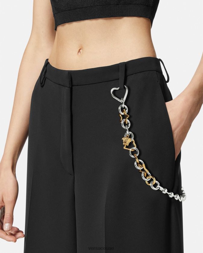 نحيف حزام حلقة سلسلة غير تقليدي Versace الفضة والذهب 0FVD2J218 ملابس