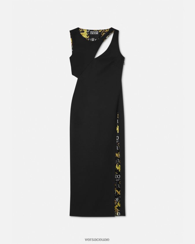 نحيف فستان ميدي بشعار الماركة Versace أسود 0FVD2J2190 ملابس