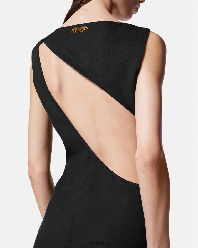 نحيف فستان ميدي بشعار الماركة Versace أسود 0FVD2J2190 ملابس