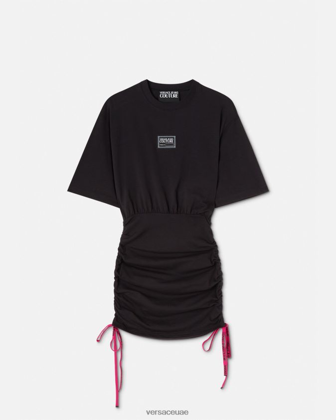 نحيف فستان تي شيرت بشعار رقم القطعة Versace أسود 0FVD2J2192 ملابس