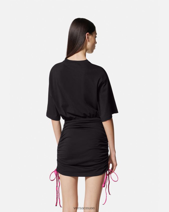 نحيف فستان تي شيرت بشعار رقم القطعة Versace أسود 0FVD2J2192 ملابس