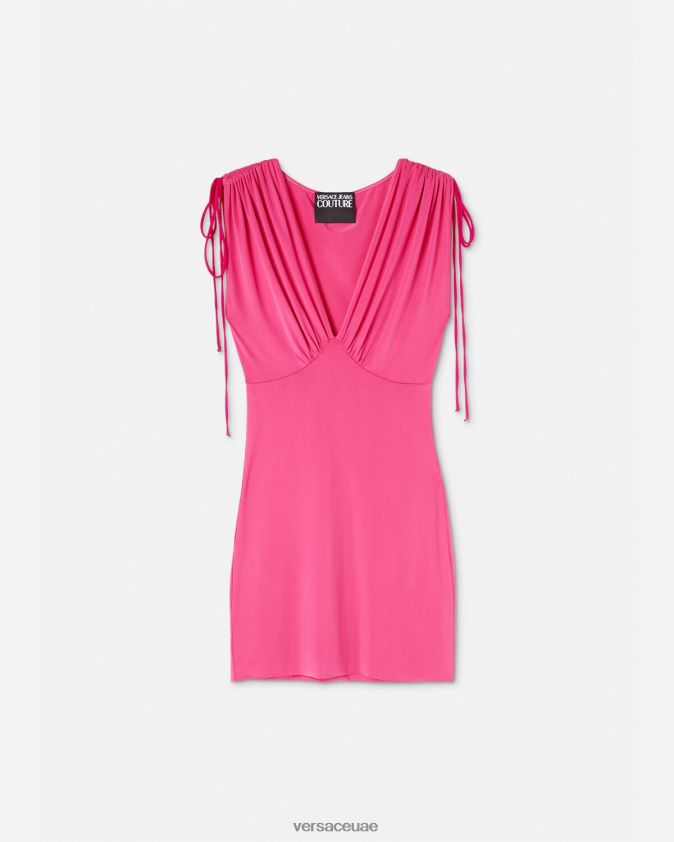 نحيف فستان ميني مكشكش Versace ضارب الى الحمرة 0FVD2J2193 ملابس