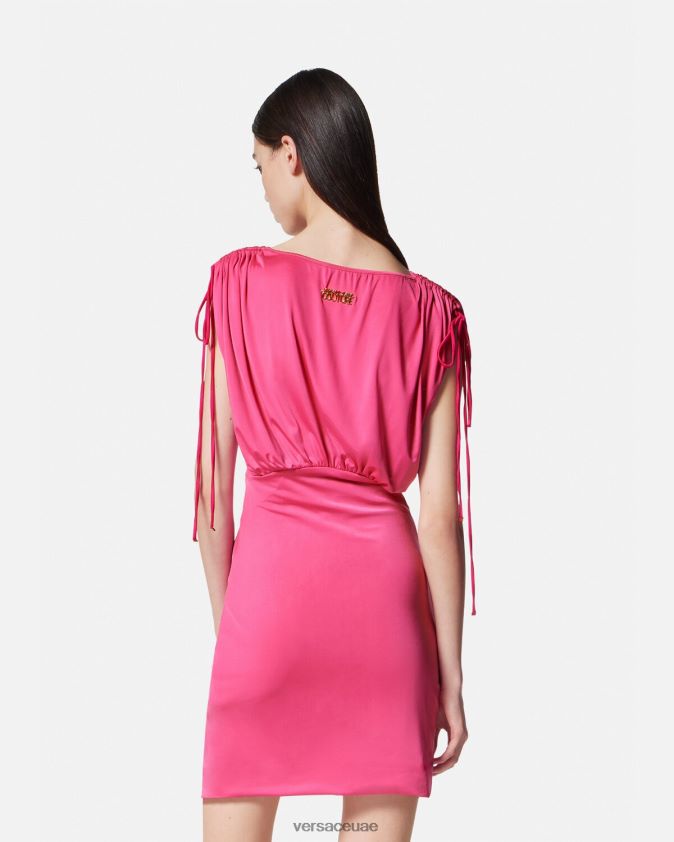 نحيف فستان ميني مكشكش Versace ضارب الى الحمرة 0FVD2J2193 ملابس