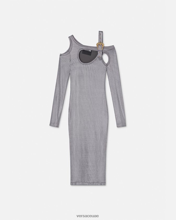 نحيف فستان ميدي بفتحات على شكل مشبك باروكي Versace فضة 0FVD2J2196 ملابس