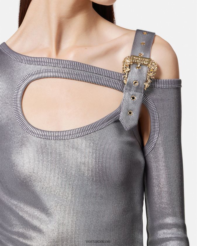 نحيف فستان ميدي بفتحات على شكل مشبك باروكي Versace فضة 0FVD2J2196 ملابس
