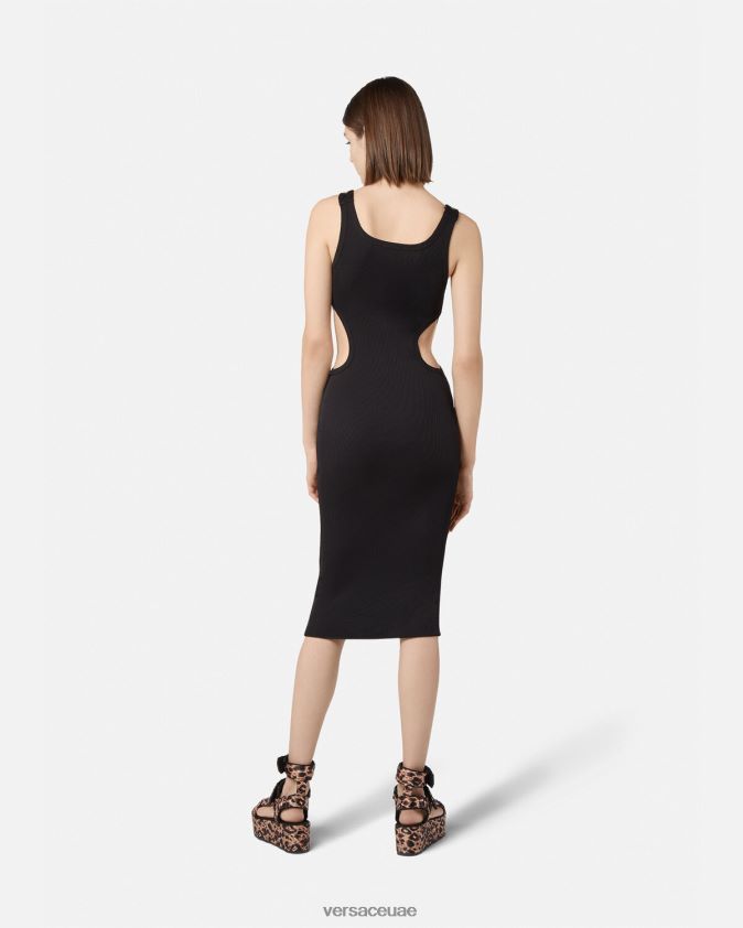 نحيف فستان باروكي كوتور بإبزيم واحد Versace أسود 0FVD2J2197 ملابس