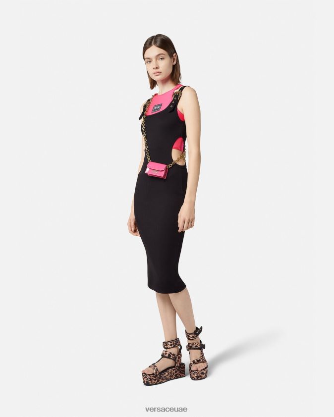 نحيف فستان باروكي كوتور بإبزيم واحد Versace أسود 0FVD2J2197 ملابس