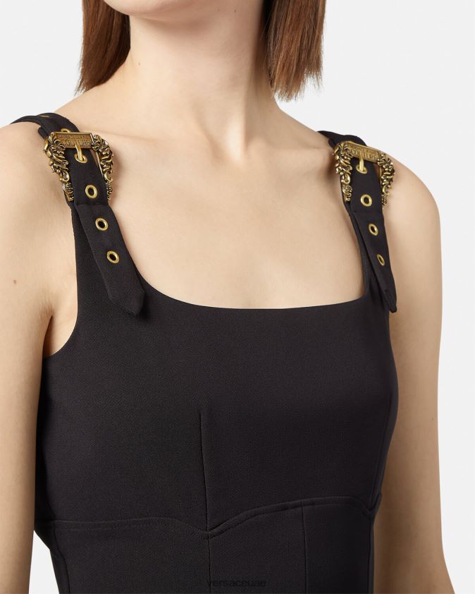 نحيف فستان باروكي كوتور بإبزيم واحد Versace أسود 0FVD2J2198 ملابس