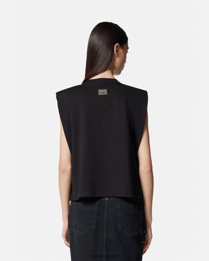 نحيف سحر بلا أكمام تي شيرت Versace أسود 0FVD2J2199 ملابس
