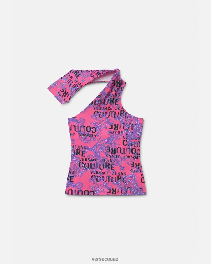 نحيف بلوزة بكتف واحد وشعار الماركة Versace ضارب الى الحمرة 0FVD2J2204 ملابس
