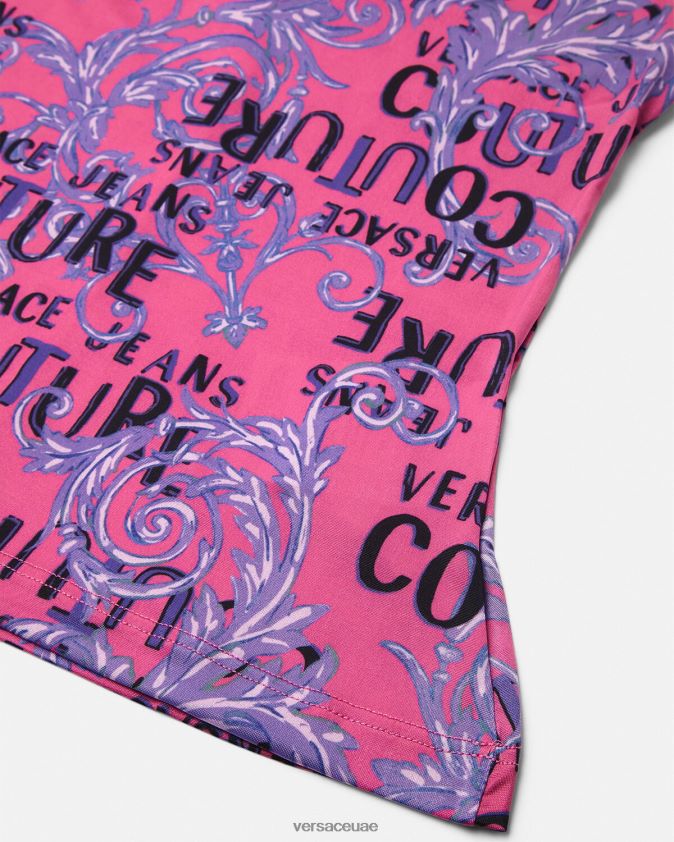 نحيف بلوزة بكتف واحد وشعار الماركة Versace ضارب الى الحمرة 0FVD2J2204 ملابس