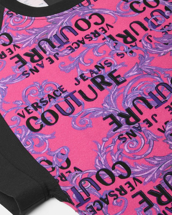 نحيف تيشيرت بشعار الماركة Versace ضارب الى الحمرة 0FVD2J2209 ملابس