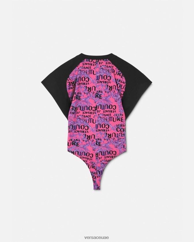 نحيف تيشيرت بشعار الماركة Versace ضارب الى الحمرة 0FVD2J2209 ملابس
