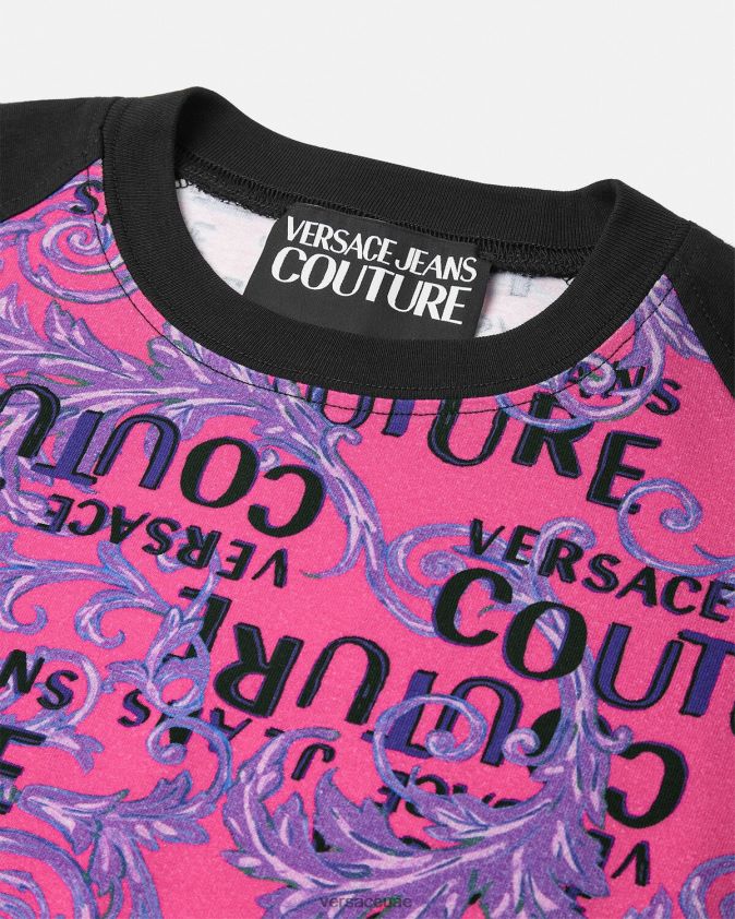 نحيف تيشيرت بشعار الماركة Versace ضارب الى الحمرة 0FVD2J2209 ملابس