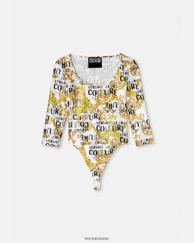 نحيف بدلة رياضية بشعار الماركة Versace الذهب والأبيض 0FVD2J2210 ملابس