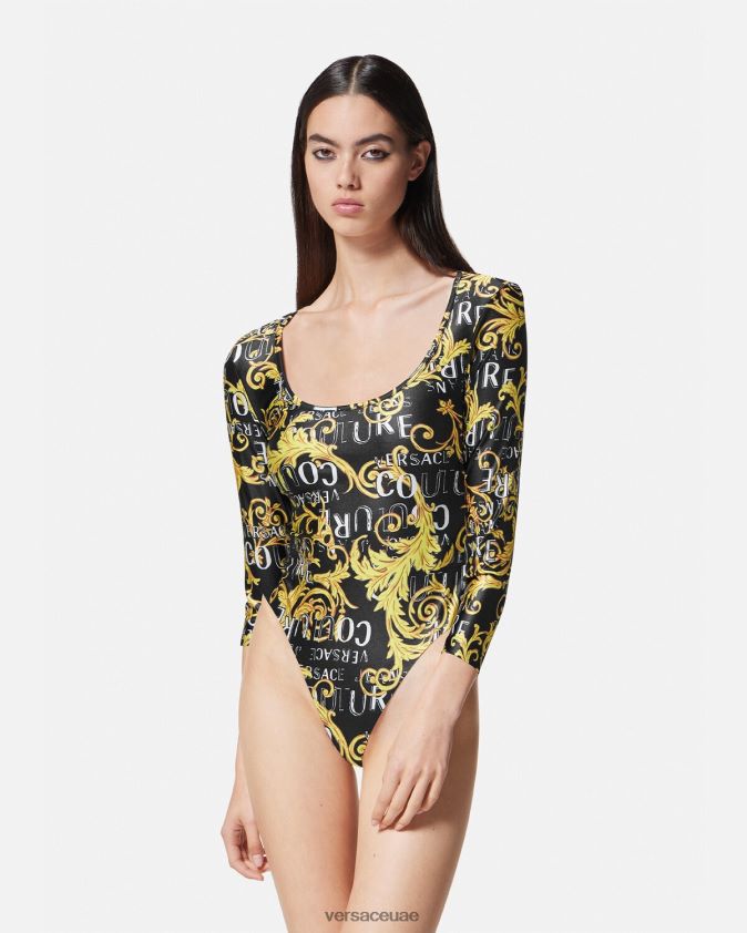 نحيف بدلة رياضية بشعار الماركة Versace الذهب الأسود 0FVD2J2211 ملابس