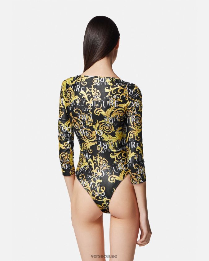 نحيف بدلة رياضية بشعار الماركة Versace الذهب الأسود 0FVD2J2211 ملابس