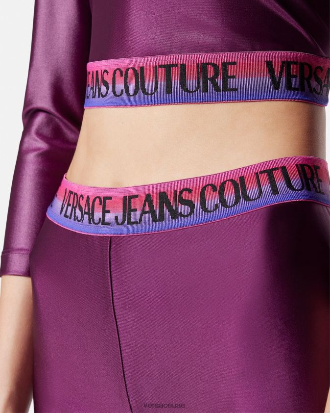نحيف بلوزة قصيرة بشعار الماركة Versace البنفسجي 0FVD2J2216 ملابس