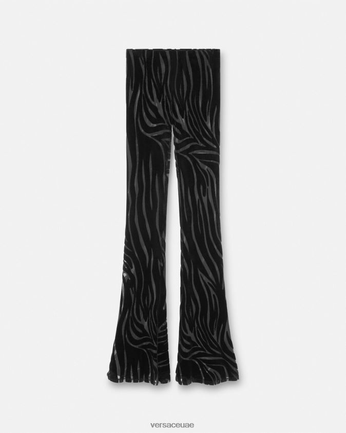 نحيف السراويل المخملية حمار وحشي Versace أسود 0FVD2J222 ملابس