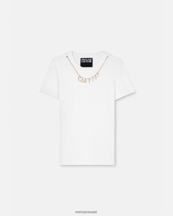 نحيف سحر تي شيرت Versace أبيض 0FVD2J2220 ملابس