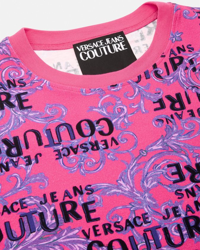 نحيف تيشيرت بشعار الماركة Versace ضارب الى الحمرة 0FVD2J2221 ملابس