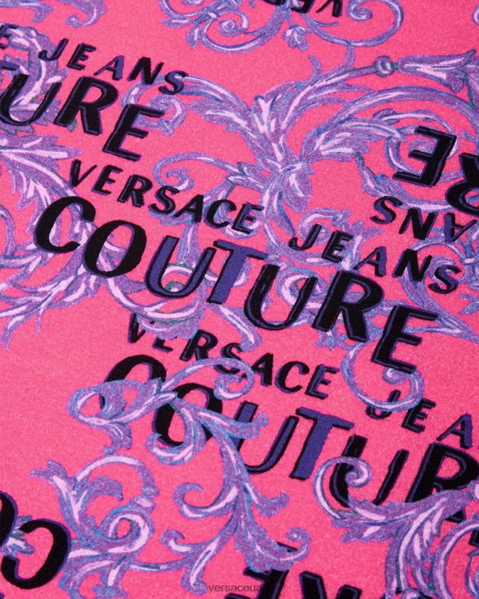 نحيف تيشيرت بشعار الماركة Versace ضارب الى الحمرة 0FVD2J2221 ملابس