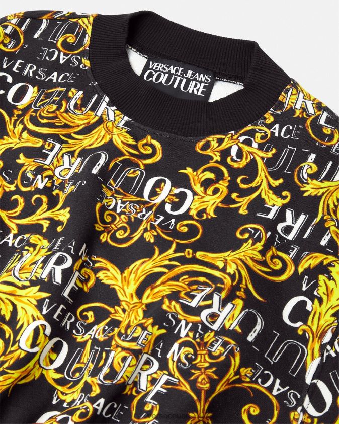 نحيف سويت شيرت بشعار الماركة Versace الذهب الأسود 0FVD2J2224 ملابس
