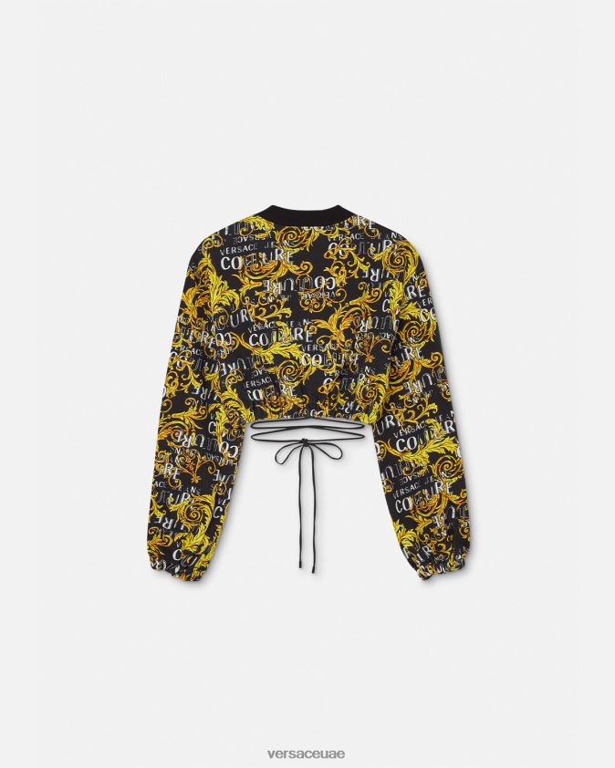 نحيف سويت شيرت بشعار الماركة Versace الذهب الأسود 0FVD2J2224 ملابس