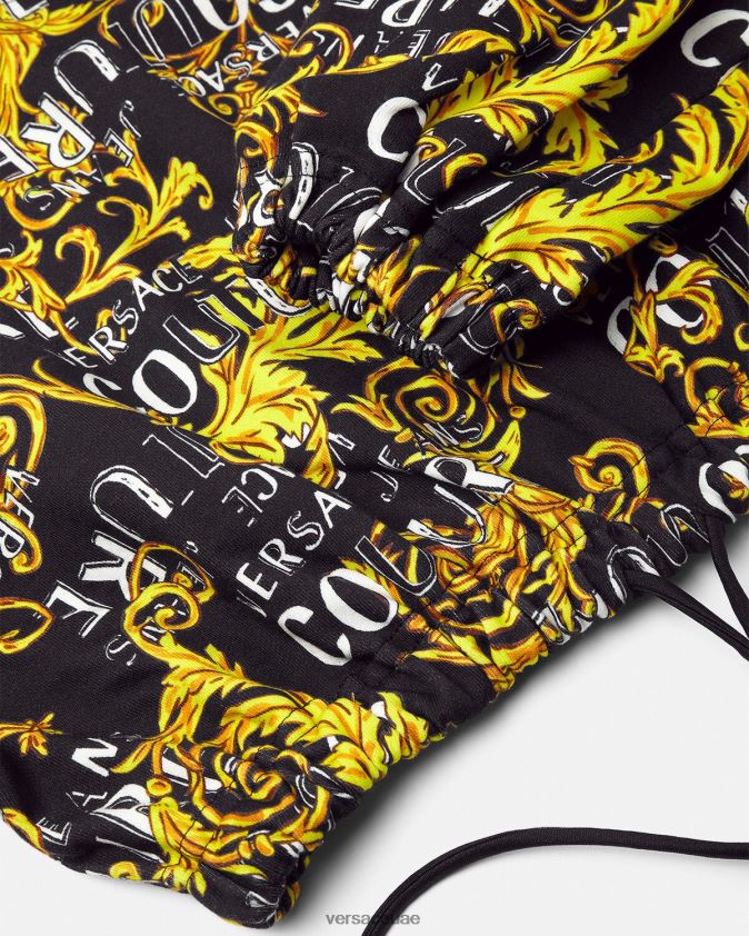 نحيف سويت شيرت بشعار الماركة Versace الذهب الأسود 0FVD2J2224 ملابس