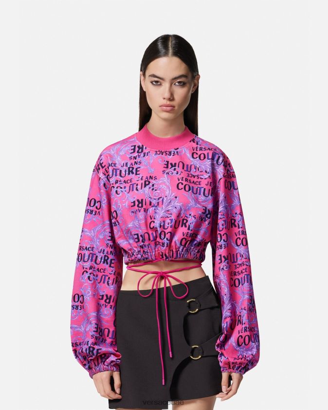 نحيف سويت شيرت بشعار الماركة Versace ضارب الى الحمرة 0FVD2J2226 ملابس