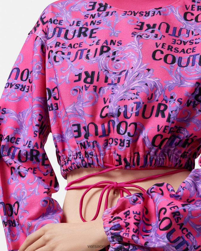 نحيف سويت شيرت بشعار الماركة Versace ضارب الى الحمرة 0FVD2J2226 ملابس