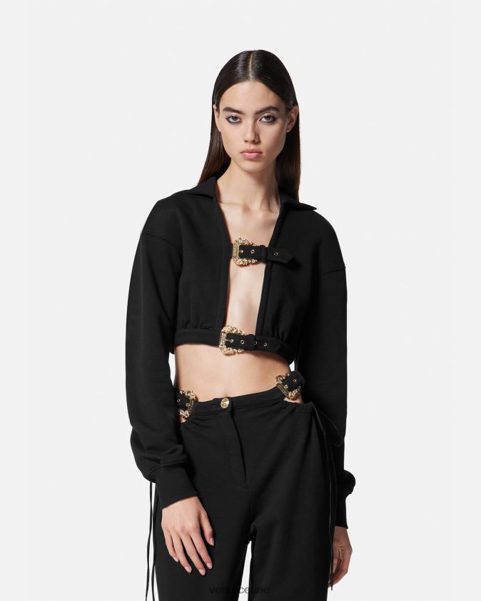 نحيف هودي قصير بإبزيم باروكي Versace أسود 0FVD2J2229 ملابس